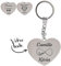 KDO MAGIC - Porte-clés personnalisable - Porte-clef coeur en métal - Personnalisé avec texte gravé - Acier inoxydable - Cadeau anniversaire, Noël, fête des mères et pères (Modèle Infini)