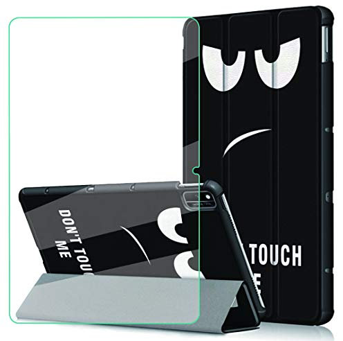Micnos Compatibile con Lenovo Tab P11 (2nd Gen)/ Pad Plus 2023 (11,5),Cover Protettiva Ultra Sottile PU di con Funzione di Supporto,Occhio di fuliggine + 1x pellicola protettiva in vetro temperato
