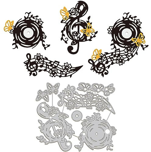 GLOBLELAND Metall Stanzformen Mit Musiknoten, Musiknoten Hintergrund, Stanzschablonen Für Scrapbooking, Stanzformen, DIY Album, Kartenherstellung, Dekor, Basteln, Fotoalbum, Dekorative Prägepapier