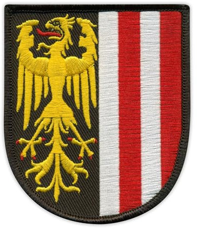 Wappen Oberösterreich - selbstklebende Rückseite - bestickter Aufnäher / Abzeichen / Emblem