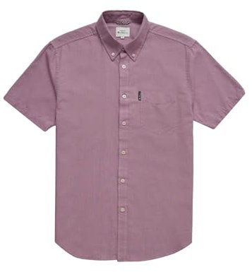 Ben Sherman Mens Big Size Short Sleeved Oxford Shirt Shirt 2Xl-5Xl in Grape in 4XL