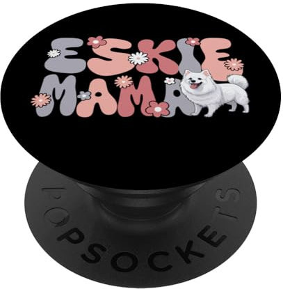 American Eskimo Hund Groovy World's best Eskie Mama PopSockets mit austauschbarem PopGrip
