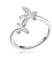 KnSam S925 Silber Hochzeitsring, Offener Ring Schmetterling Verlobungsring Vintage mit Zirkonia, Verstellbar Partnerringe Sterlingsilber für Damen, Silber