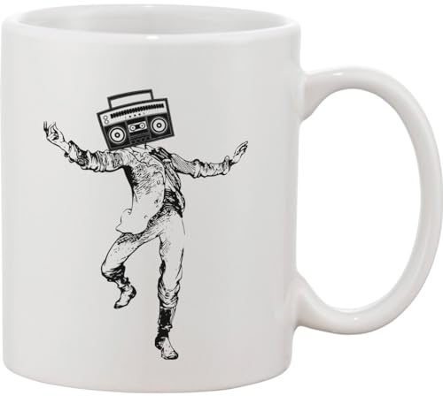 Human with A Radio On It's Head Ceramic Mug bnft