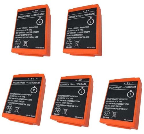 Ukkipower 5pack 1500mAh BA225030 Ersatz akku für FUB05AA FUB5AA FUB05XL HBC Pump Truck Remote Control Batterie (6V, 1500mAh)