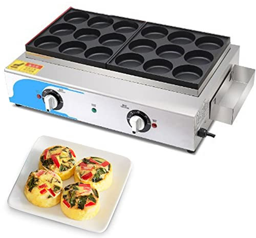 Egg Bite Maker - Sous Vide Style Family Size for Fluffy Omelettes, Hot Sandwiches, and More! Deep Fill Non Stick Cooking Chamber, Versatile Multi-Grill for Breakfast Bites, Sandwiches