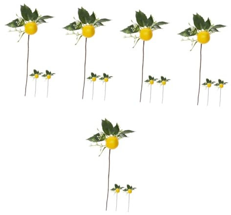 Amosfun 15pcs Lemon Themed Party Decorations Lifelike Artificial Lemon Fruits Diy Napkin Rings