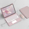 ZKAIAI Funda con Teclado para iPad Air 3ª Gen 2019/Pro 10.5 2017 con Smart Trackpad, Cubierta Trasera Transparente Desmontable con Español Teclado de Color, Tecla Redonda, Ratón Recargable, Rosa