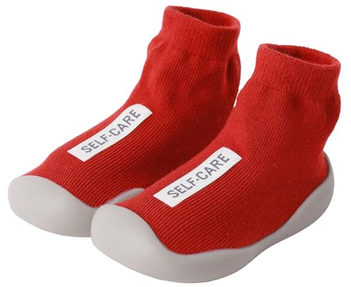 XQ&XG Baby rutschfeste Sockenschuhe Kleinkind Lauflernschuhe Mädchen Junge Schuhe Weicher Stricken Kinderschuhe Unisex Babybodenschuhe Hausschuhe für Baby