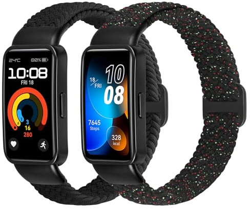 TumCez Armband Kompatibel mit Huawei Band 10/Huawei Band 9/Huawei Band 8 Armband für Damen Herren,Geflochtenes Verstellbares Elastisches Nylon Sport Ersatzband Uhrenarmband