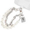 Ruzister Handyarmband, weiße Perlen, Metall, Doppelkette, Handyanhänger, Freisprecharmband, Handykette, abnehmbares Handyband, Umhängeband für Damen, Armband