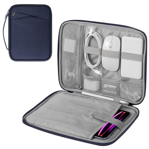 MoKo 12.9 Inch Tablet Sleeve Carrying Case with Handle, Padded Protective Travel Bag for 13 Inch New iPad Pro M4 & Air M2 2024, iPad Pro 12.9 M2&M1, Galaxy Tab S9/S8 Plus 12.4 2023/2022, Indigo