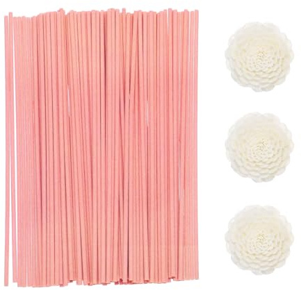 sourcing map 103Pcs Reed Diffuser Sticks Set, Fiber Fragrance Flower Reed Diffuser Replacement Refill Sticks Flower Decor for Home, Hotel, Office (Pink)