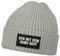 MoonWorks® Herren Beanie mit Patch Strickmütze mit Spruch Der mit dem Hund geht Aufdruck Lustig Mütze Männer Grau Unisize