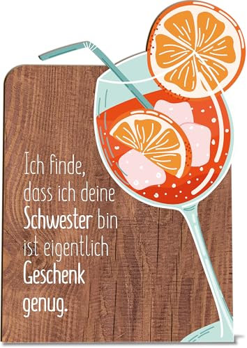 Schwester Geschenk Holzkarte - Schwester Geburtstagskarte mit Umschlag | Schwester Geschenke Geburtstag, Große Schwester, Schwesterherz, Geschenke für Schwester, Sister, Geschenk für Schwester