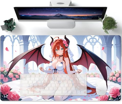 Mouse Mats Aesthetic Desk Pad, XL Extended Mouse Pad, Large Laptop Keyboard Mat, Non-Slip Desk Writing Pad for Office Home