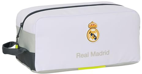 Real Madrid EQUIPACIÓN 25/26 - Mittelgroße Schuhtasche, Mehrzwecktasche, Sport, Überschule, Fußball, bequem und vielseitig, 34 x 18 x 15 cm, weiß, Mediano, Lässig