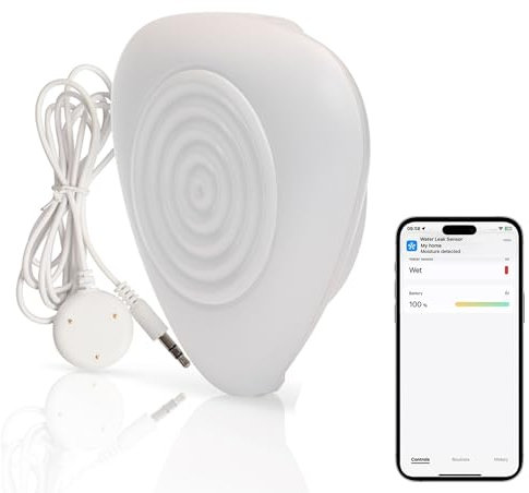 Intelligenter Wasserleckdetektor: Zigbee-Wasserlecksensor mit App-Warnungen, erfordert Zigbee-Hub, kompatibel mit SmartThings, Apple HomeKit, Alexa und Home Assistant (1er-Pack)