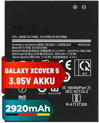 Mpsmobile® Akku für Samsung Galaxy Xcover 5 | 2920mAh | Original Ersatzbatterie