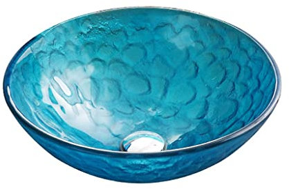VNNHGB Lavabo de Salle de Bain, lavabo sous Plan, Vasque de Salle de Bain, lavabo en Verre trempé, lavabo à Poser Rond de Salle de Bain, lavabo de Salle de Bain