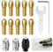 15PCS Drill Chuck Collet Set, Drill Chuck Adapter for Dremel Rotary Tool with 4485 Metal Nut 2pcs, 4486 Brass Collets 1pc, 10pcs Copper Core 0.5-3.2mm Shank, Compatible with Dremel Accessories