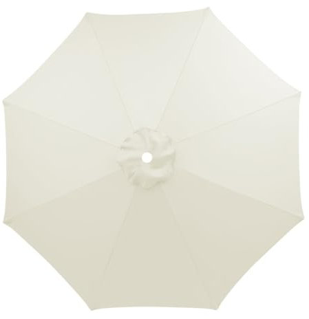 Sombrilla de patio de repuesto de 3/3,5/4 m for mesa de patio de 8 varillas cubierta superior de repuesto sombrilla redonda tela protectora UV for jardín piscina al aire libre(Off-white,3m)