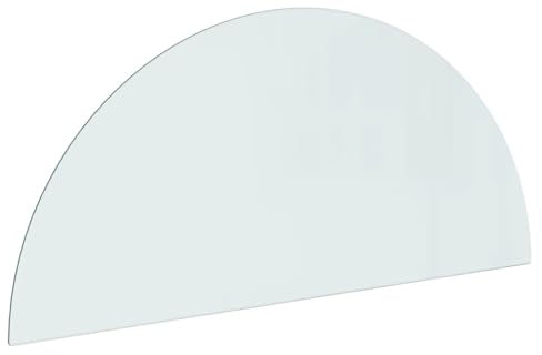 Placa protectora de cristal semicircular 1200 x 500 mm para chimeneas y estufas de leña – Segura, duradera y resistente al calor – Ideal para salón y jardín