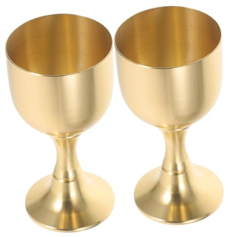 Gatuida 2 Pezzi Coppa di Ottone Vintage per Offerte Buddhiste, Coppa Decorativa d Oro, Resistente e Facile da Pulire, Adatta per Decorazioni da Tempio e Cerimonie