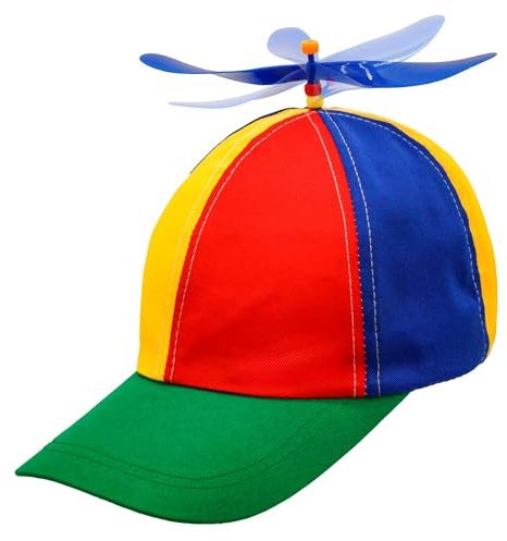 W WIDMANN MILANO Party Fashion - Propeller Mütze | Bunte Unisex-Kopfbedeckung für Karneval, Festival und Mottoparty