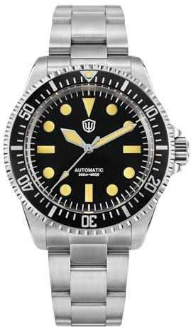 watchdives WD5513 Vintage Sub Dive Uhr, PT5000 Automatische Uhren 38mm Saphirglas Armbanduhr 200m wasserdichte Uhr