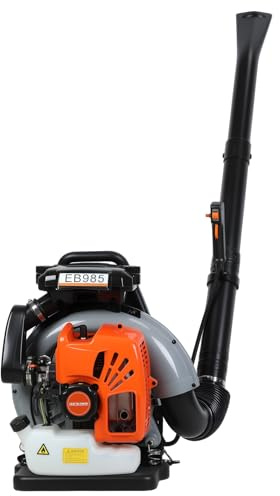 65cc Backpack Leaf Blower - 200MPH High-Velocity Gas Powered Leaf Blower with 700 CFM Airflow for Garden and Yard Cleaning Orange