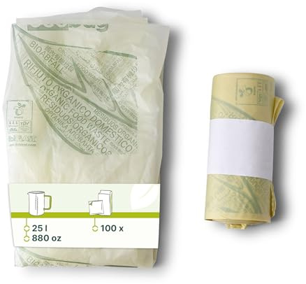 BIOZOYG Müllbeutel 100 Stück 50x60 cm, 25 l transparent - Umweltfreundliche Müllsäcke aus Biokunststoff (PLA) - Bio Müllbeutel ohne Tragegriff - Biologisch abbaubar, nachhaltige Entsorgung