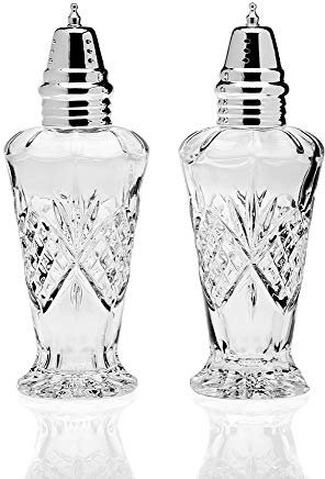 Godinger Dublin Salt and Pepper Shaker Set, Clear