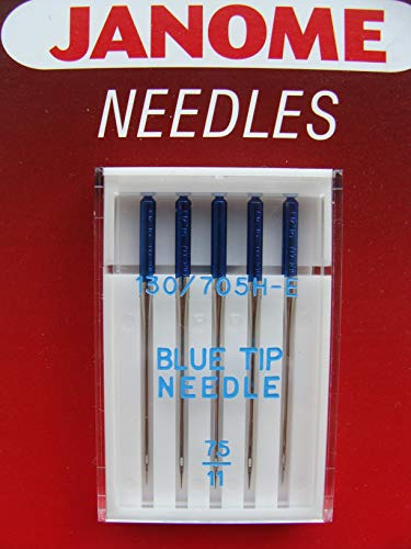 Janome Sewing Machine Blue Tip Embroidery Needles, Size 75/11
