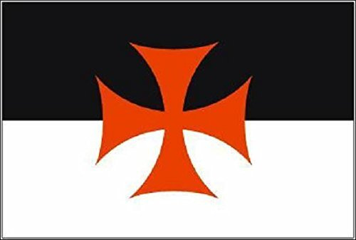 U24 Aufkleber Templer Flagge Fahne 12 x 8 cm Autoaufkleber Sticker