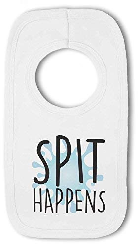 BWW Print - Spit Happens funny - Baby Pullover Bib, Boy or Girl