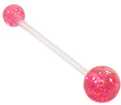 Glitzer Bauchnabelstab für Schwangerschaft und Mutterschaft aus Bioflex/Kunststoff, Flexibles PTFE-Körperpiercing, Schmuckstäbe/Ringe