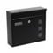 Wiltec Briefkasten V12 schwarz 360 x 115 x 315 mm, Wandbriefkasten mit Schloss, Sichtfenstern und Namensschild, Postkasten aus Stahl galvanisiert