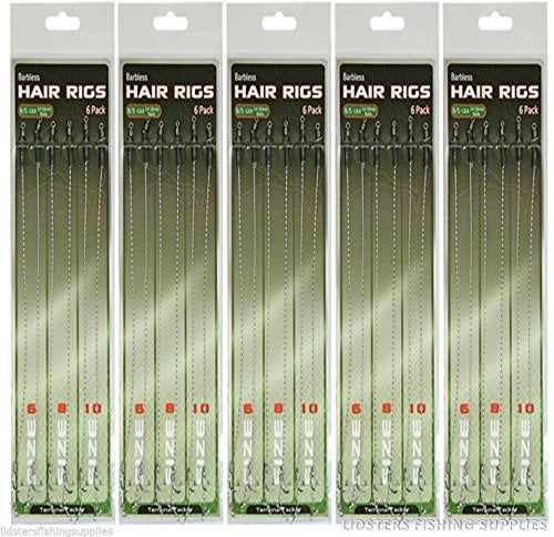 30 X Hair Rigs Barbless Size 6 8 10 Carp fishing Rigs Tackle 12lb Braid