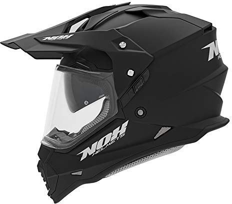 Nox Motocrosshelm Dv und Display, Mattschwarz, Größe L