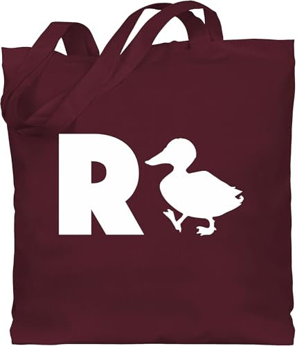 Shirtracer Baumwolltasche - Rentner - Taschen - R Ente Geschenk Rente Geschenke Ruhestand I - Unisize - Bordeauxrot - oma tasche renteneintritt beutel retirement duck baumwollbeutel pensionsgeschenk