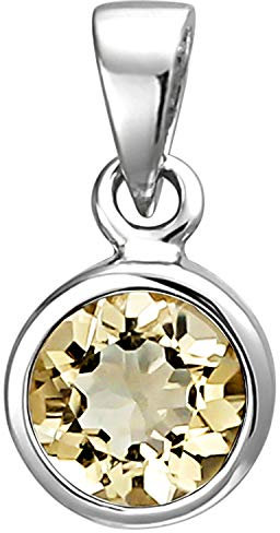 Jobo Damen-Anhänger aus 925 Sterling Silber mit Citrin 7 mm