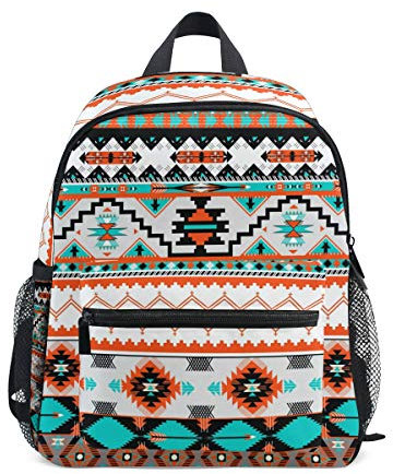 BKEOY Kinder-Rucksack, bunt, Azteken-Muster für Kleinkinder, Schule, Büchertasche