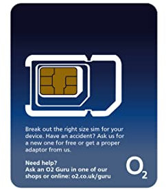 OneCall O2 Prepaid 30 Day Unlimited Data SIM - 4G/5G, 25GB EU Roaming