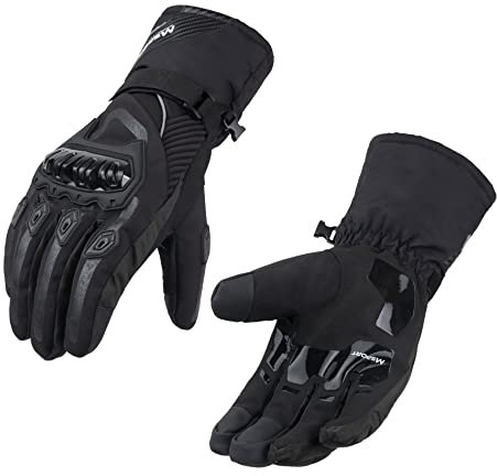 Msport Winter Motorradhandschuhe Thermisch 100% Wasserdicht – Schutzhandschuhe für Roller, Ski & Snowboard mit Touchscreen-Funktion - Schwarz XL