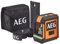 AEG CLG220-B Livella Laser Verde - 2 Linee, Batteria Non Inclusa, Illumina Fino a 20 Metri, Livella Laser Autolivellante, Accuratezza ±0.3 mm/m, Con Protezione IP54, Filetto 1/4˝