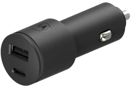 Motorola Chargers -Cargador rápido de Doble Puerto USB PD de 45 W (USB-A y C) Adaptador de Corriente para vehículo/Cargador de teléfono *****Solo Adaptador*****