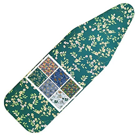 Ironing Board Cover and Pad Standard Size 15 x 54,3 Pairs of Hook and Loop Fastener Straps,Elastic Edges,2 Layers Ironing Board Cover with Thick Padding (D Pattern)