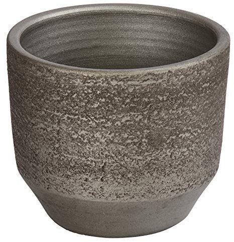 Dehner Übertopf Kane, Ø 20 cm, Höhe 18 cm, Keramik, braun