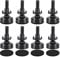 Toolzia 8Pcs Adjustable Levelling Feet, 3/8“-16 Thread Heavy Duty Adjustable Feet for Furniture Table Leg Extenders With T Nut Bolt And 8 Anti-Slip Felt Pads (Black)
